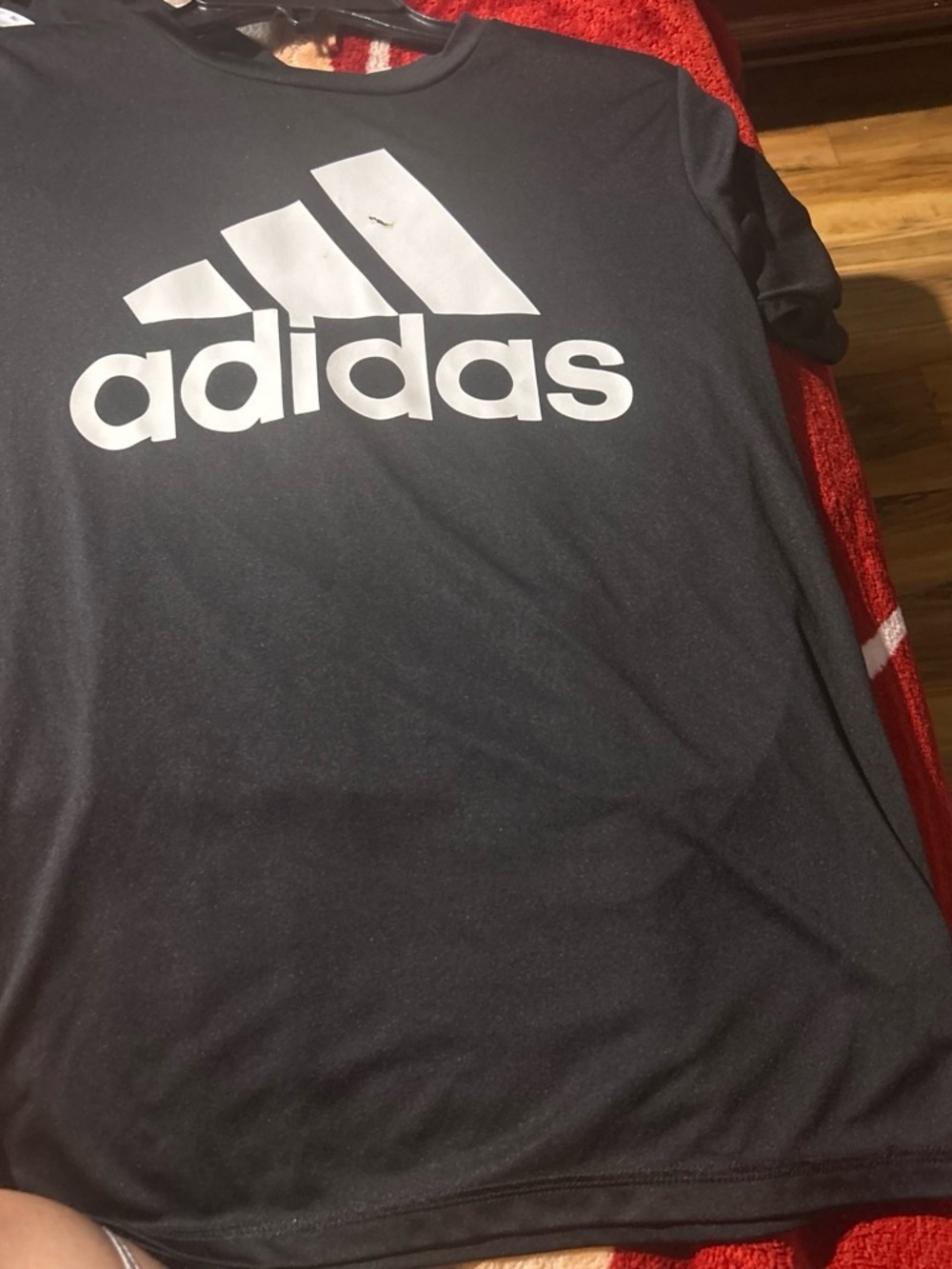 adidas Black Tee with White Logo - Short Sleeve